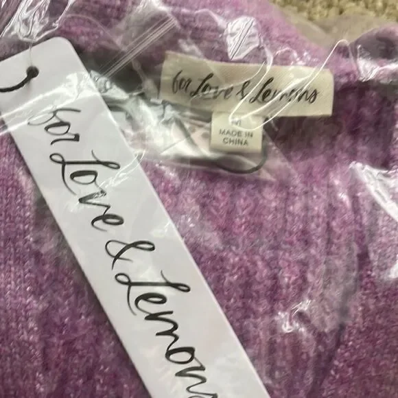 For Love And Lemons Cropped Cardigan Sweater Emery Top Size M - Picture 2 of 8